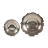 TWO SILVER CENTERPIECES, PUNCH FLORENCE 1934/1944 Silversmith Brandimarte. Title 800/1000. Diameters