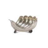 SMALL SILVER BASIN, PUNCH ALEXANDRIA 1944/1968 shaped as shell. Measures cm. 11 x 20 x 22, weight