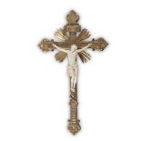 CRUCIFIX, ITALY 18TH CENTURY Christ in ivory, cross in giltwood. Measures cm. 66 x 36 BEL