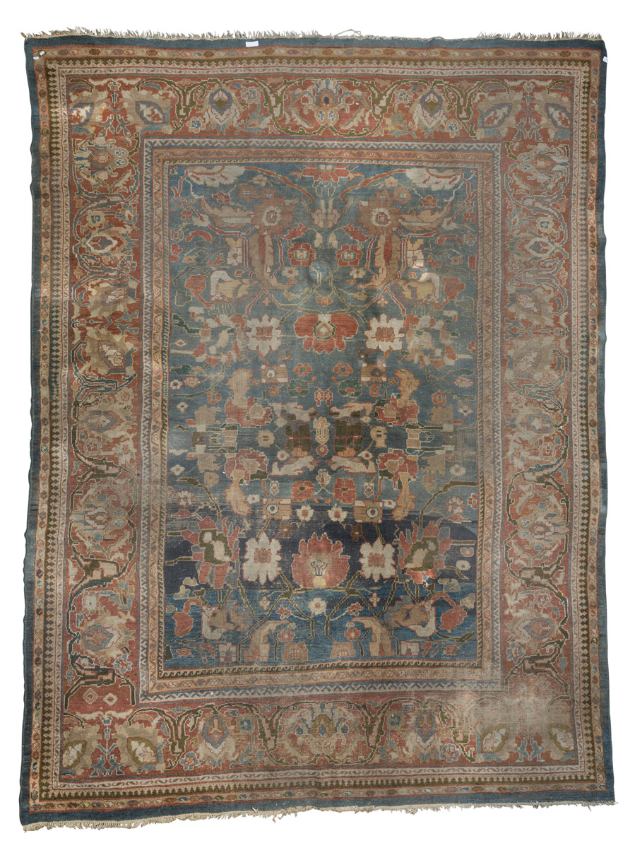 RARE ANATOLIAN CARPET SPARTA, EARLY 20TH CENTURY with design of palmette, flowered shoots and Herati