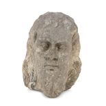 MARBLE HEAD, 17TH CENTURY representing man with long hair. Measures cm. 24 x 16 x 12. TESTA IN