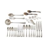 SET OF SILVER CUTLERY, PUNCH BOLOGNA 1944/1968 with lobed handles. Consisting of twelve forks,