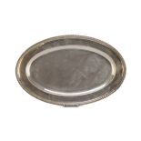 SILVER TRAY, PUNCH MILAN 1934/1944 oval shape, knurled border. Silversmith Henry Messulan. Title