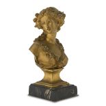 JACQUES MARIN (Belgium 1877 - 1950) FLORA Gilded bronze sculpture, cm. 23 x 13 x 7 Signature on