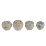 FOUR SMALL VIETNAMESE CERAMIC CASE. 15TH-16TH CENTURY. decorated with floral stylizations and