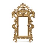 FRAME OF GILTWOOD MIRROR, ROMAN MANUFACTURE 18TH CENTURY entirely sculpted to floral spiral,