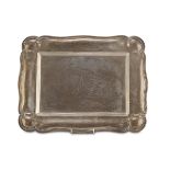 SILVER TRAY, PUNCH ITALY 1872/1933 rectangular shape, moved border. Title 800/1000. Measures cm.