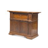 WALNUT SIDEBOARD TRANSFORMED INTO LIFT-TOP CHEST, EMILIA 18TH CENTURY mobile rectangular top,