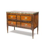 COMMODE IN VIOLET WOOD, PROBABLY LOMBARDY, PERIOD LUIGI XVI with reserves in rosewood and threads