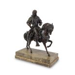 SCULPTOR EARLY 20TH CENTURY ARAB RIDER Bronze with burnished patina, cm. 65 x 28 x 56 Base in