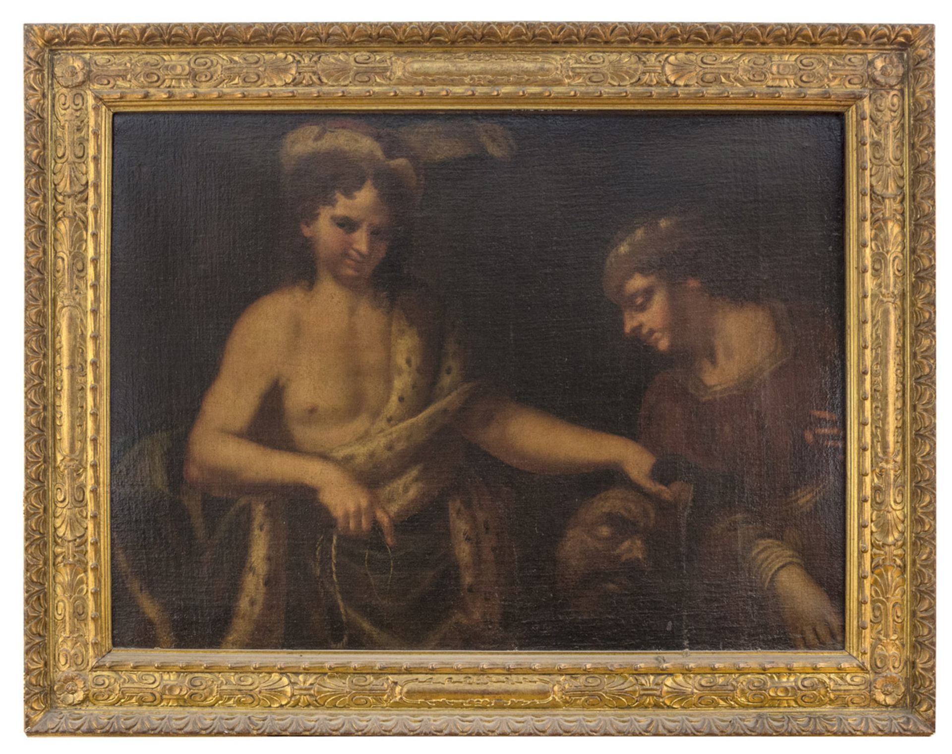 VENETIAN PAINTER, SECOND HALF OF THE 17TH CENTURY DAVID WITH THE HEAD OF GOLIATH Oil on canvas,