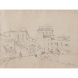 FRENCH PAINTER ACTIVE IN ROME, 19TH CENTURY ENTRANCE IN THE VATICAN Pencil on paper, cm. 24 x 31