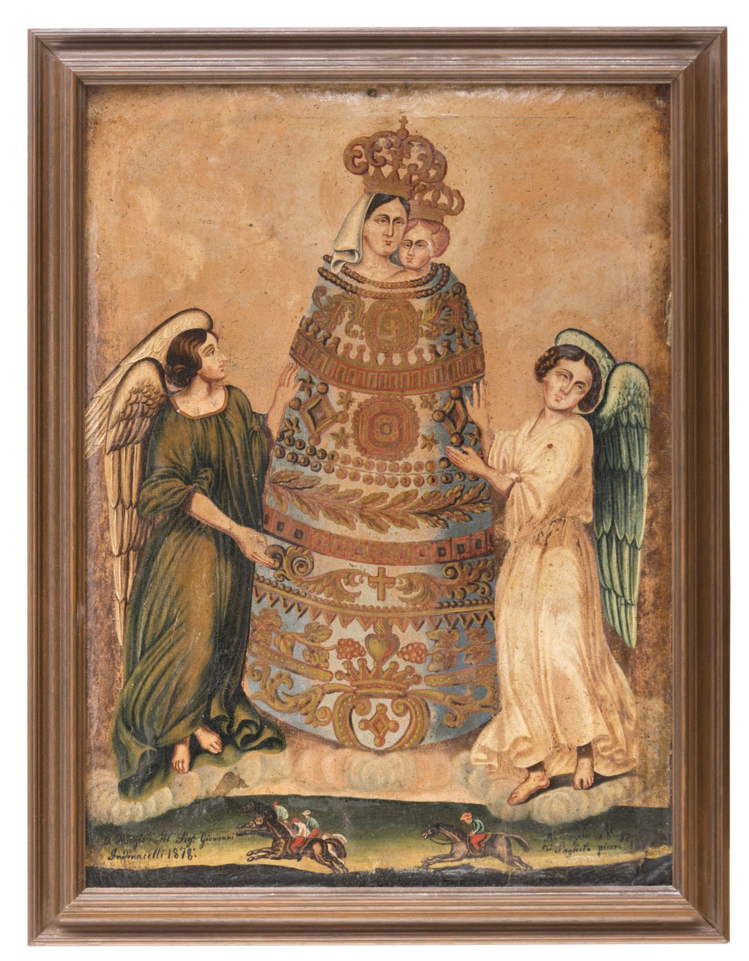 Italian painter, Second half of the 19TH CENTURY VIRGIN QUEEN AND CHILD Oil on canvas, cm. 59,5 x 44