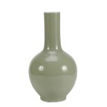 A BIG CHINESE CELADON VASE, 20TH CENTURY Measures cm. 50 x 28. Lamp predisposition. Good conditions.