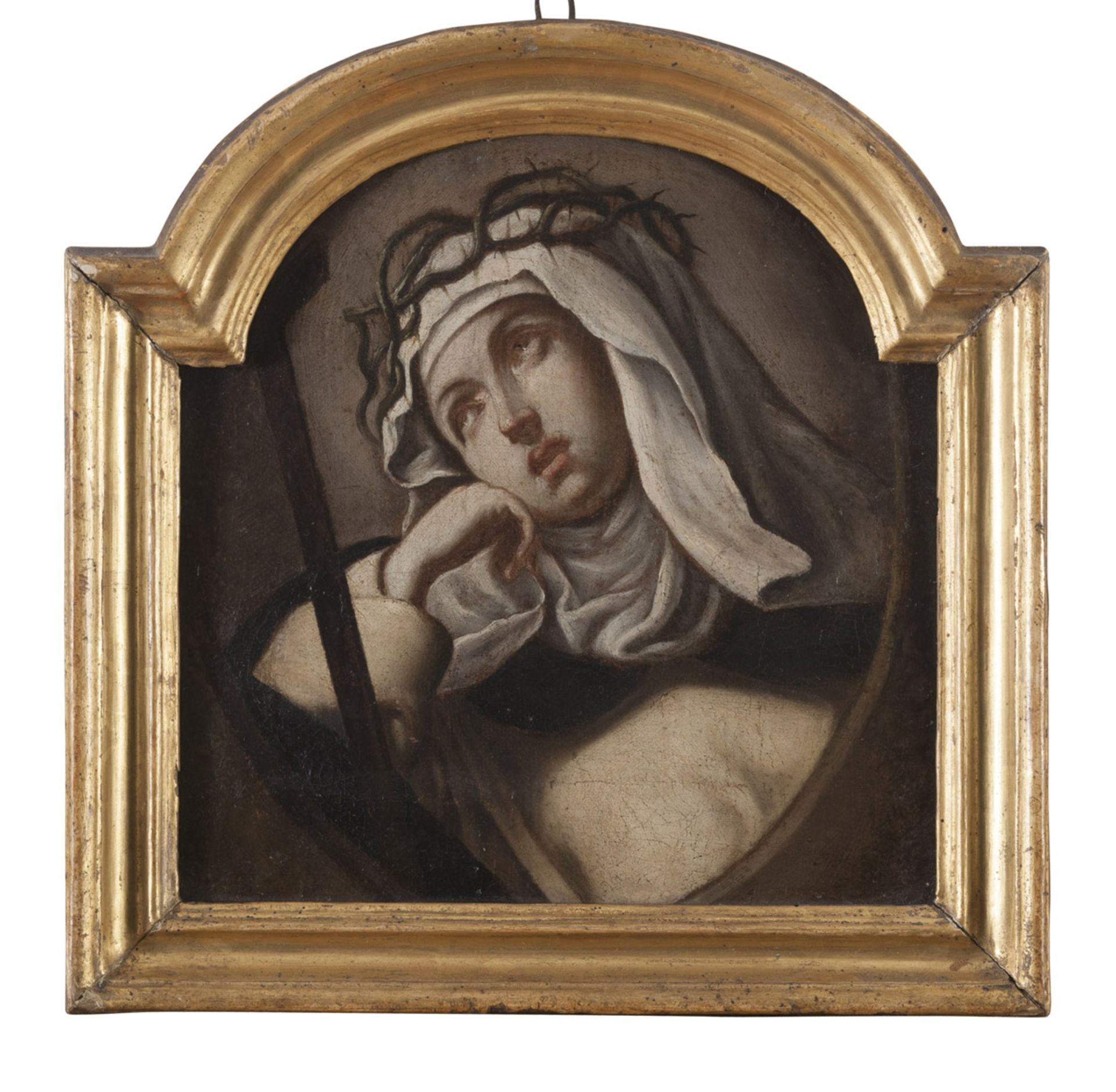 PAINTER FROM SIENA, 17TH CENTURY SAINT CATHERINE OF SIENA Oil on canvas applied on panel cm. 25 x