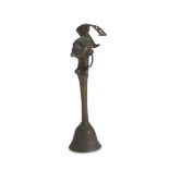 AN IRON BELL, AFRICAN YOURUBA ART. EARLY 20TH CENTURY. Measures cm. 25 x 7 x 13. CAMPANELLO IN