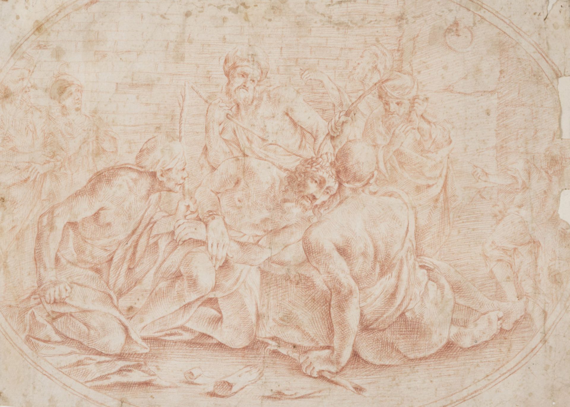 GIACOMO CAVEDONE, att. to (Sassuolo 1577 - Bologna 1660) CHRIST WITH CROWN OF THORNS Red pencil on