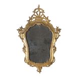 A PAIR OF SMALL MIRRORS IN GILTWOOD, VENETO 18TH CENTURY