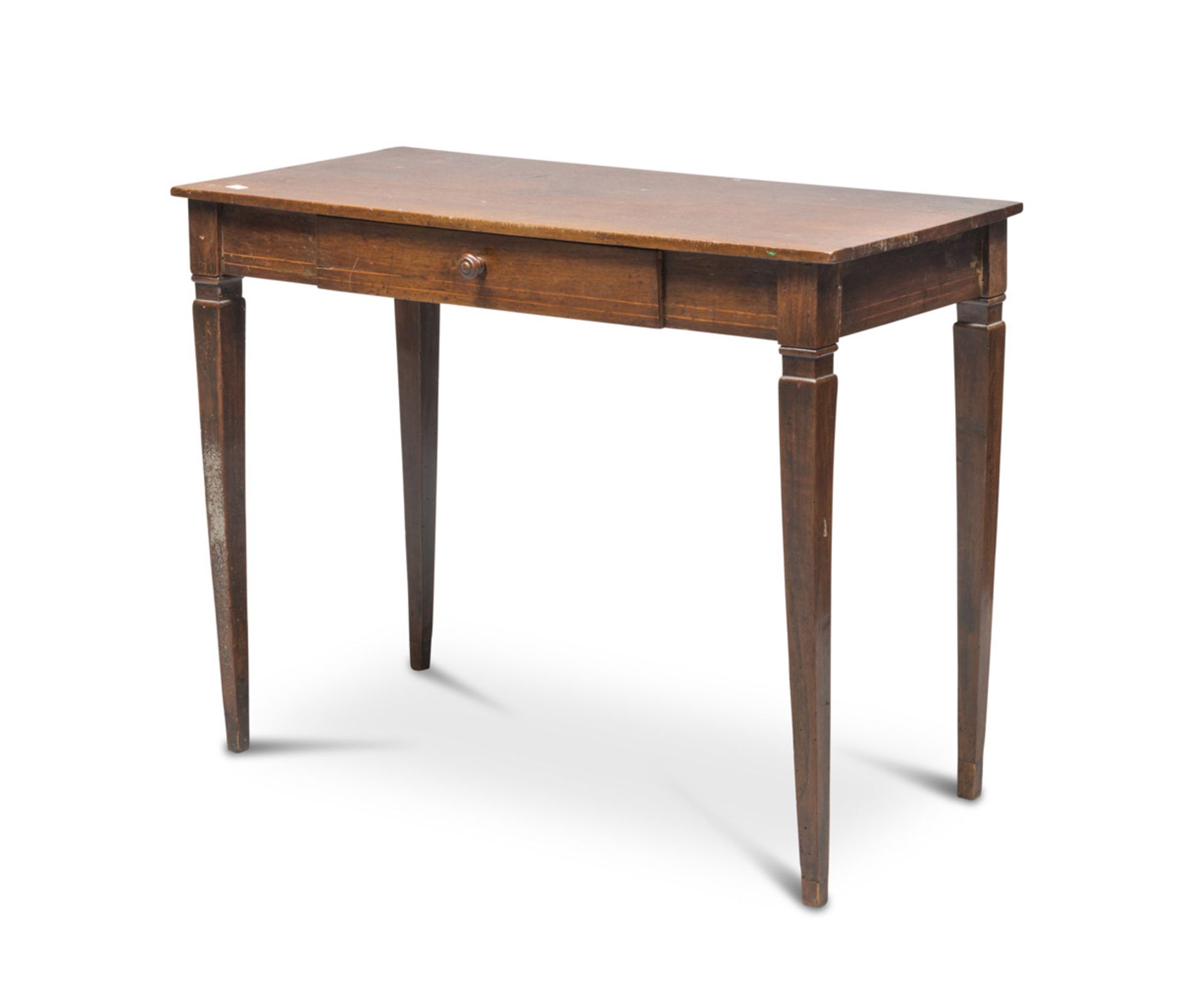 SMALL WRITING DESK IN WALNUT, EMILIA LATE 18TH CENTURY rectangular top with one drawer on the front,