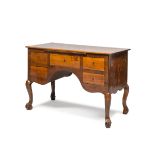 BEAUTIFUL COUNTER WRITING DESK IN CHERRY TREE, VENETO LATE 18TH CENTURY with threads and inlays in