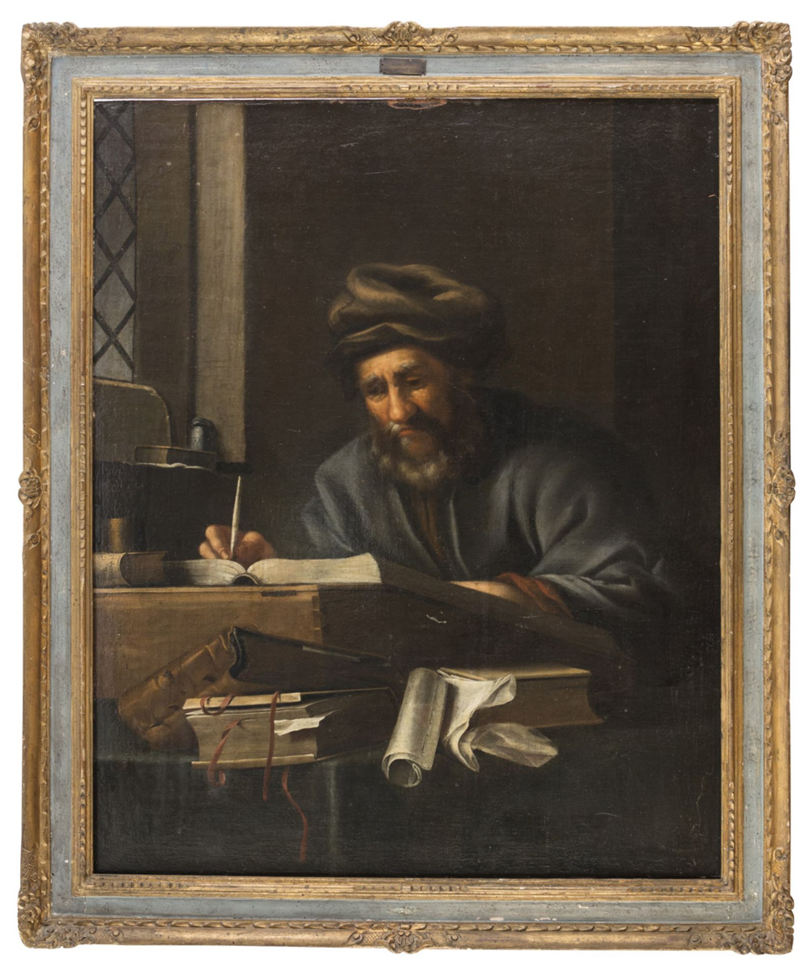 DUTCH PAINTER, 17TH CENTURY OLD SAVANT IN HIS STUDIO Oil on canvas, cm. 103 x 82 CONDITIONS OF THE