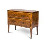 SMALL COMMODE IN WALNUT AND BRIAR WALNUT, EMILIA O VENETO LATE 18TH CENTURY with reserves to