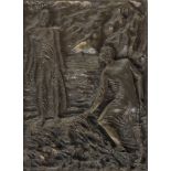 PERICLE FAZZINI (Grottammare 1913 - Roma 1987) Dante incontra Virgilio Altorilievo in bronzo, ex.