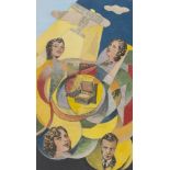 GIULIO D'ANNA (Villarosa 1908 - Messina 1978) Grammofono Columbia, 1933-34 Tempera e collage su