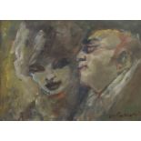 MINO MACCARI (Siena 1898 - Roma 1989) Due figure Olio su cartone telato, 25 x 35 Firma in basso a