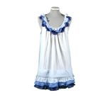 BABYDOLL, ANNI '60 in nylon azzurro con ruches nei toni del blu allo scollo e all'orlo.