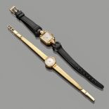 DUE OROLOGO DA POLSO DA DONNA MARCA ZAIS WATCH E LANCO, ANNI '40 in metallo dorato, con quadrante