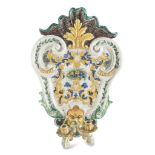 A PAIR OF MAIOLICA APPLIQUES, PROBABLY MARSIGLIA, LATE 19TH CENTURY in white enamel and
