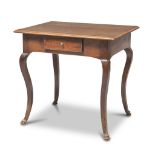 TABLE WRITING DESK IN WALNUT, PIEDMONT, ELEMENTS OF THE 18TH CENTURY front with one drawer, cabriole