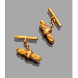 A PAIR OF CUFFLINKS in gold 18 kts. Total weight gr. 12,30. COPPIA DI GEMELLI DA POLSO in oro 18 kt.