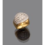 RING in yellow gold 18 kts. studded of diamonds. Diamonds ct. 1,10 ca. total weight gr. 11,90 ANELLO