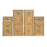TEN CABINET DOORS IN LACQUERED WOOD, CENTRAL ITALY, 18TH CENTURY painted with leaves, campanulas and