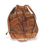 BUCKET PURSE, 1970S in brown leather and crocodile. BORSA A SECCHIELLO, ANNI '70 in pelle marrone