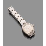 MEN'S WRIST WATCH ROLEX OYSTER PERPETUAL in steel with white gold crown and mesh strap. Dial cm. 2,