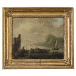 DUTCH PAINTER, 18TH CENTURY COASTLINE VIEW WITH BOATS Oil on canvas, cm. 28,5 x 33 CONDITIONS OF THE