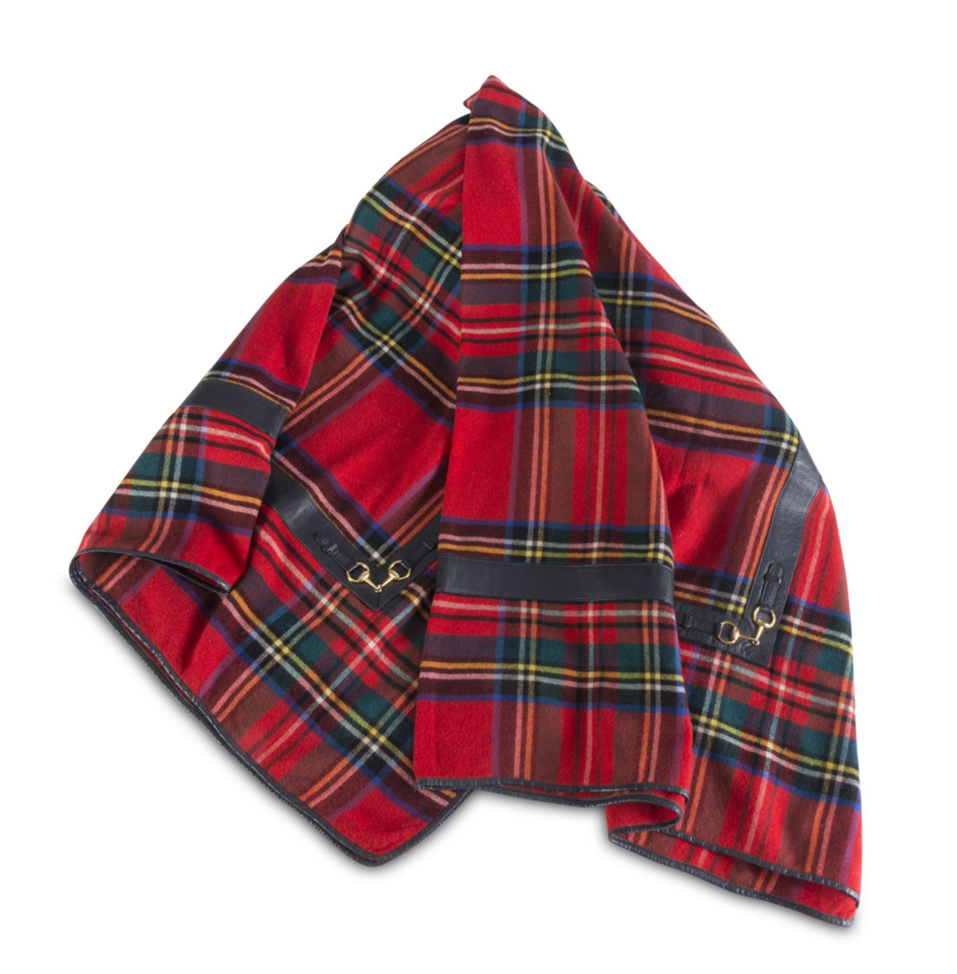 PLAID GUCCI in imagination Scottish wool with inserts in leather and finishes in brass. PLAID