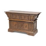 LIFT-TOP CHEST IN WALNUT, PROBABLY EMILIA, ELEMENTS OF THE 18TH CENTURY front with two false drawers
