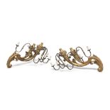 PAIR OF APPLIQUES IN GILTWOOD, 18TH CENTURY cornucopia of two arms leafy, with curls endings.