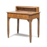 WRITING DESK WITH HUTCH, LOMBARD MANUFACTURE, EARLY 19TH CENTURY marquetry in walnut, with inlays