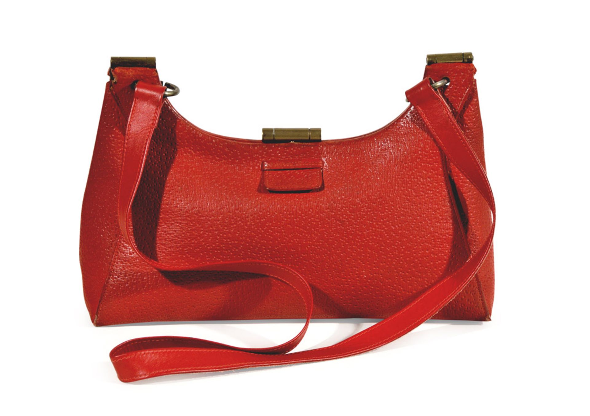 PURSE WITH SHOULDER STRAP, 1960S in red leather. BORSETTA CON TRACOLLA, ANNI '60 in pelle rossa