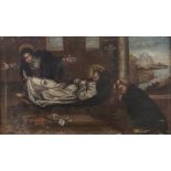 SOUTH AMERICAN PAINTER, LATE 17TH CENTURY THE DEATH OF SAINT ROSE OF LIMA Oil on canvas, cm. 66 x