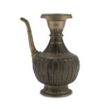 BEAUTIFUL JUG IN BRONZE, PROBABLY INDIA EARLY 20TH CENTURY body chiselled with leaves and pods.