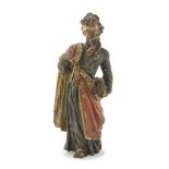 SCULPTURE OF SAINT, VENETIAN 17TH CENTURY in polychromy. Measures cm. 32 x 13 x 9. Lacks to the