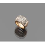 RING in gold 18 kts. with rose cut diamonds and pierced edge. Diamonds ct. 1,80 ca. weight gr. 9,00.