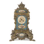 NICE CLOCK IN BRONZE AND PORCELAIN, FRANCE 19TH CENTURY with placques in Sevres porcelain