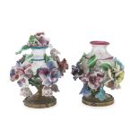 A PAIR OF SMALL VASES IN GLASS PASTE, ENGLAND EARLY 20TH CENTURY transparent bodies decorated with